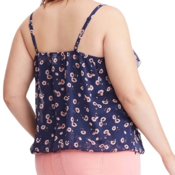 Torrid Ruffle Tiered‎ Chiffon Tank Women’s Size 3 Plus Size Blue - Picture 2 of 8